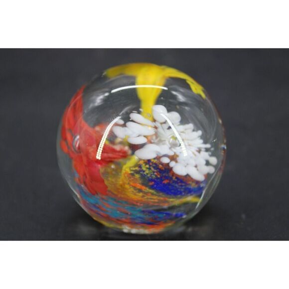 Hand Blown glass Paperweight, multi colors like coral reef. - Picture 3 of 9